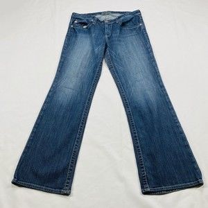 Big Star Jeans Womens Size 16 Maddie 19 Dark Wash Faded Boot Cut Stretch Blue